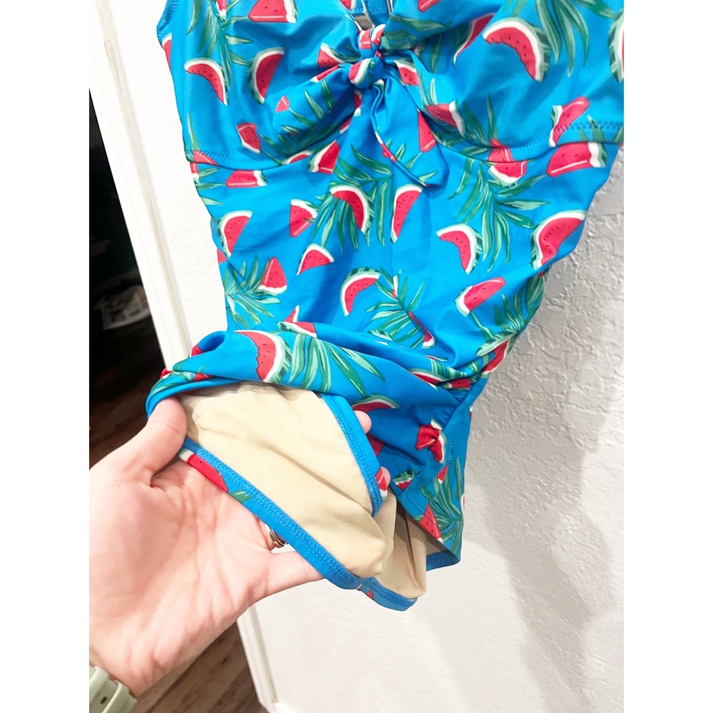 Old Navy Tropical Watermelon One Piece Swimsuit Size 1X Whimsical Summer Beach - Picture 4 of 9